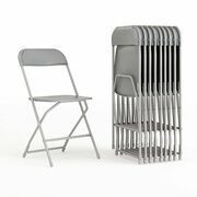 Flash Furniture Hercules Series Plastic Folding Chair Grey - 10 Pack 650LB Weight Capacity Comfortable Event Chair-Lightweight Folding Chair 10-LE-L-3-GREY-GG